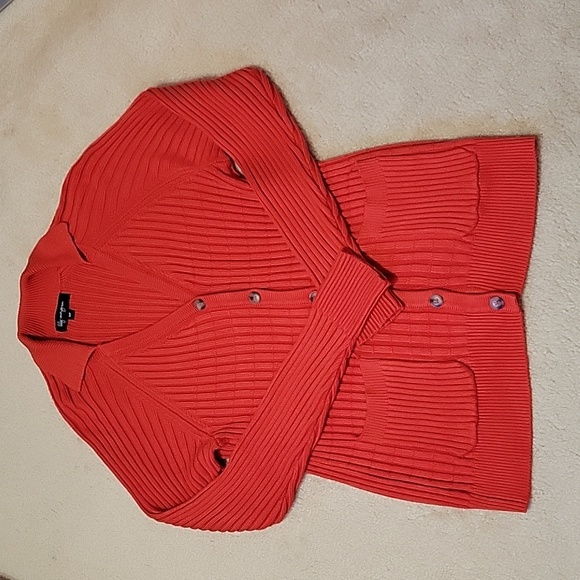 lily morgan Orange Ribbed Cardigan US S NWOT - Picture 5 of 12